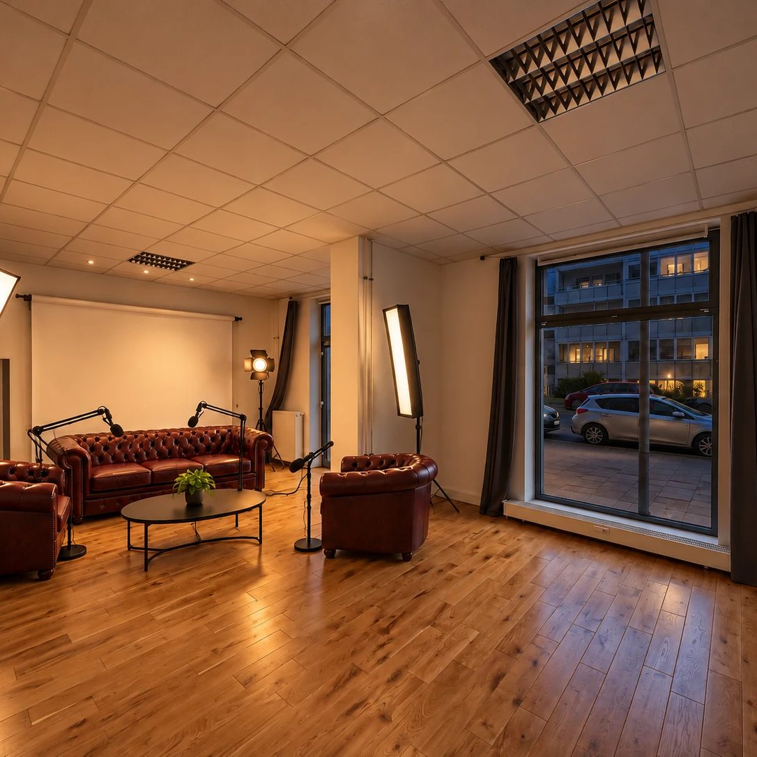 Sofa und Sessel mit Studiolicht